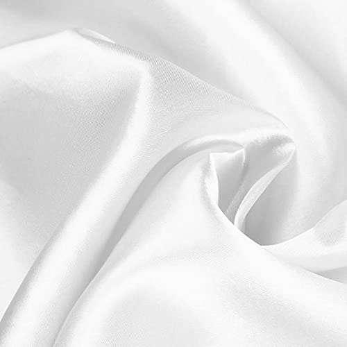 Balsacircle 90X156 Inch White Satin Rectangle Tablecloth Table Cover Linens For Wedding Table Cloth Party Reception Events Kitch